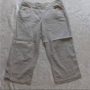 Dana Buchman Linen Blend Capri Pant in Straw